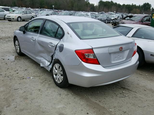 2HGFB2F51CH583487 - 2012 HONDA CIVIC LX SILVER photo 3