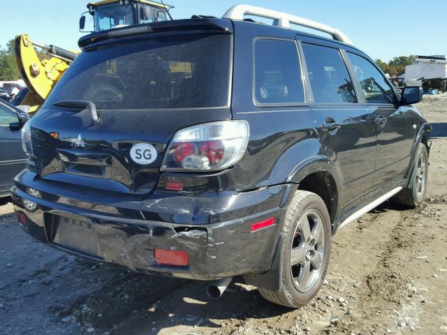 JA4LX41F16U019803 - 2006 MITSUBISHI OUTLANDER BLACK photo 4