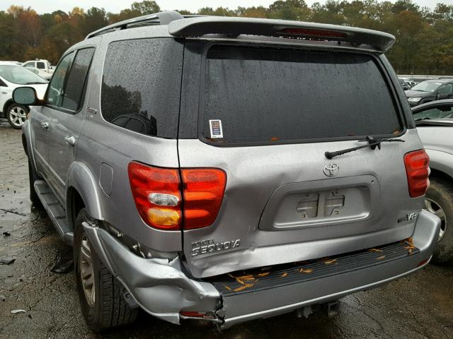 5TDZT38A73S152730 - 2003 TOYOTA SEQUOIA LI SILVER photo 3