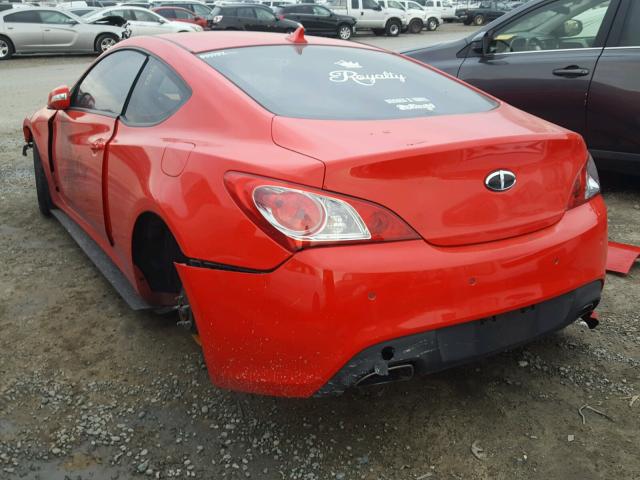 KMHHU6KHXAU021554 - 2010 HYUNDAI GENESIS CO RED photo 3