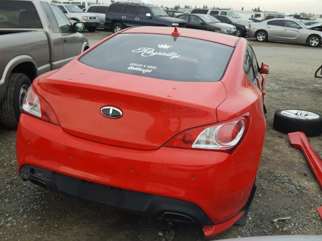 KMHHU6KHXAU021554 - 2010 HYUNDAI GENESIS CO RED photo 4