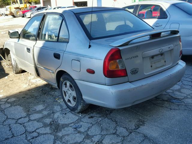 KMHCG45G4YU056612 - 2000 HYUNDAI ACCENT GL SILVER photo 3