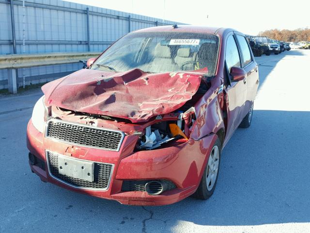 KL1TD6DEXAB053439 - 2010 CHEVROLET AVEO LS RED photo 2