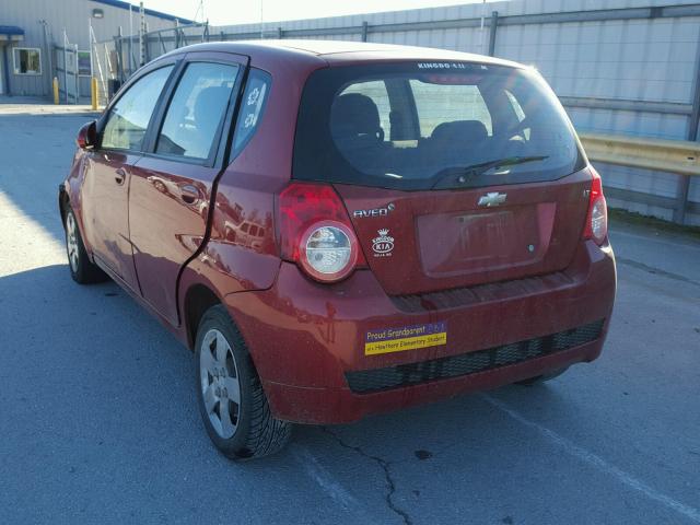 KL1TD6DEXAB053439 - 2010 CHEVROLET AVEO LS RED photo 3