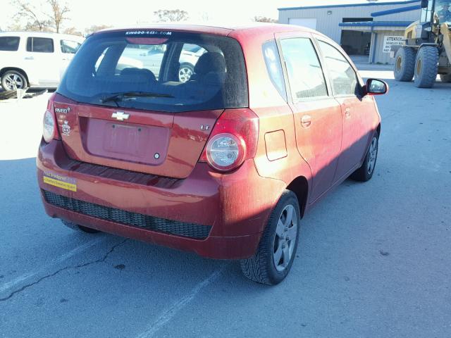 KL1TD6DEXAB053439 - 2010 CHEVROLET AVEO LS RED photo 4