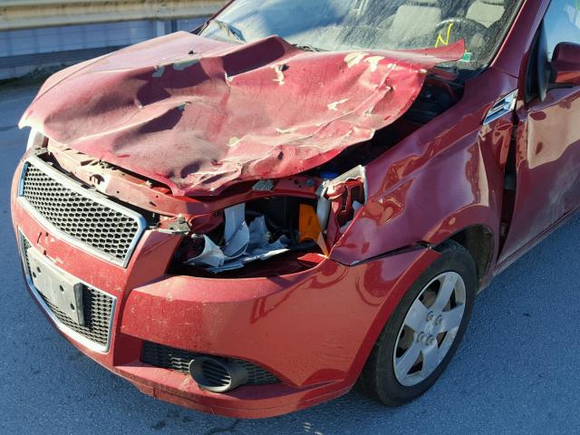 KL1TD6DEXAB053439 - 2010 CHEVROLET AVEO LS RED photo 9