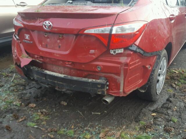 2T1BURHEXEC147229 - 2014 TOYOTA COROLLA L RED photo 9