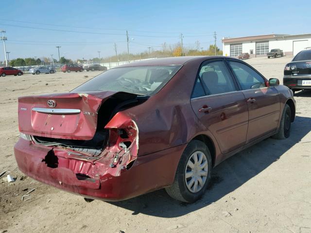 4T1BE32K35U078200 - 2005 TOYOTA CAMRY LE RED photo 4