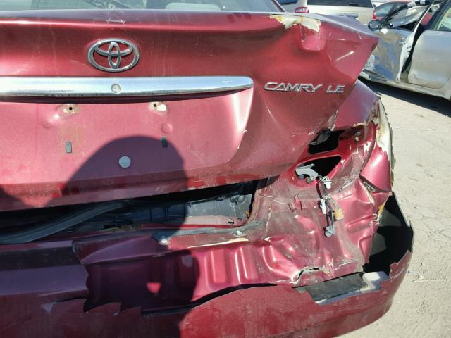 4T1BE32K35U078200 - 2005 TOYOTA CAMRY LE წითელი ფოტო 9