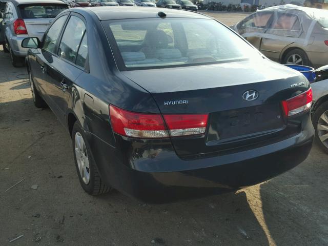 5NPET46C68H334313 - 2008 HYUNDAI SONATA BLACK photo 3