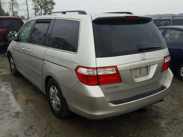 5FNRL38707B462104 - 2007 HONDA ODYSSEY EX SILVER photo 3