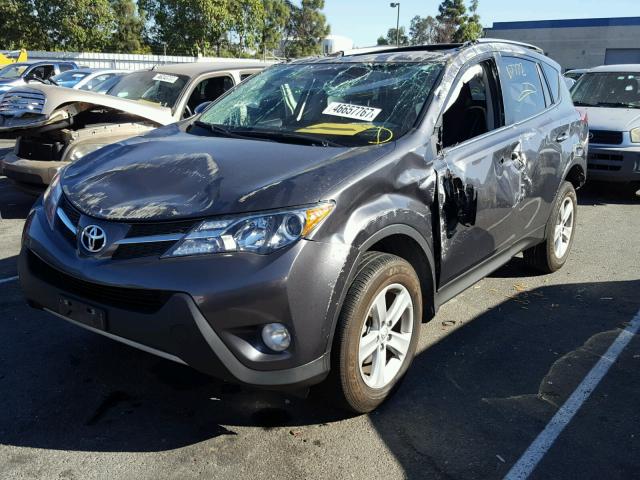 2T3WFREV5EW090346 - 2014 TOYOTA RAV4 XLE CHARCOAL photo 2