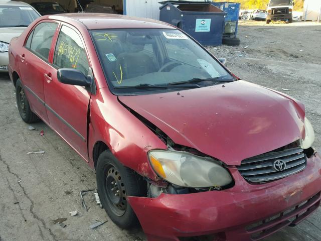 1NXBR32E03Z034182 - 2003 TOYOTA COROLLA CE BURGUNDY photo 1