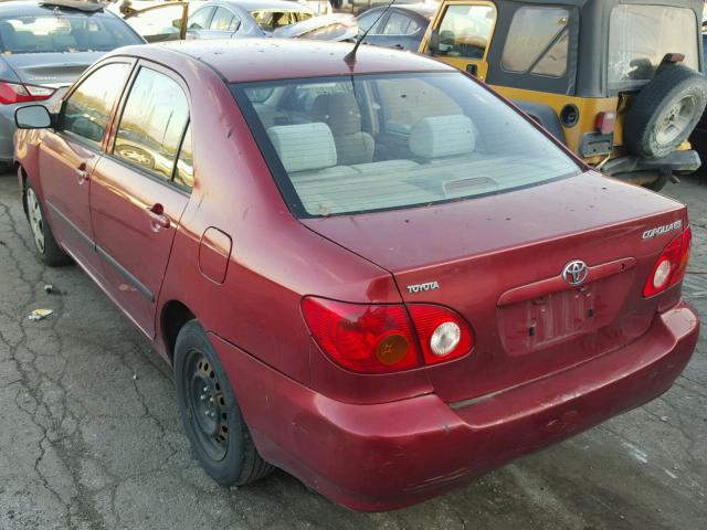 1NXBR32E03Z034182 - 2003 TOYOTA COROLLA CE BURGUNDY photo 3