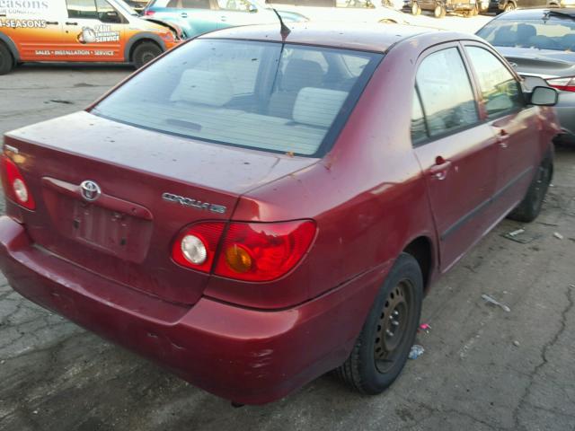 1NXBR32E03Z034182 - 2003 TOYOTA COROLLA CE BURGUNDY photo 4