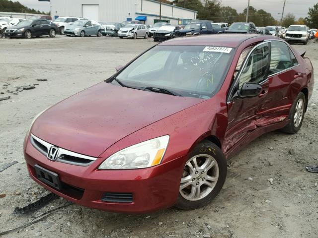 1HGCM56306A159637 - 2006 HONDA ACCORD SE BURGUNDY photo 2