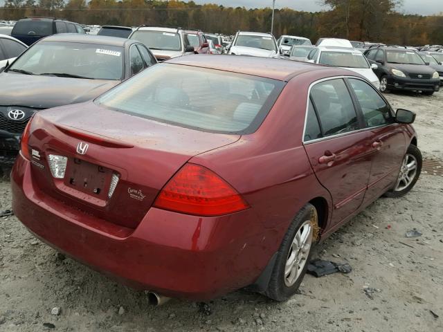 1HGCM56306A159637 - 2006 HONDA ACCORD SE BURGUNDY photo 4