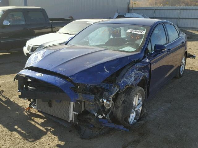 3FA6P0H75DR176688 - 2013 FORD FUSION SE BLUE photo 2