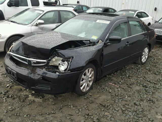 1HGCM66557A092803 - 2007 HONDA ACCORD BLACK photo 2