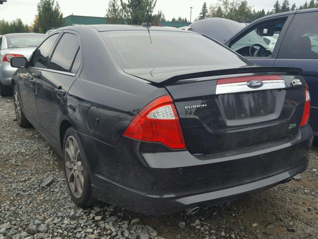 3FAHP0JG7AR235027 - 2010 FORD FUSION SEL BLACK photo 3