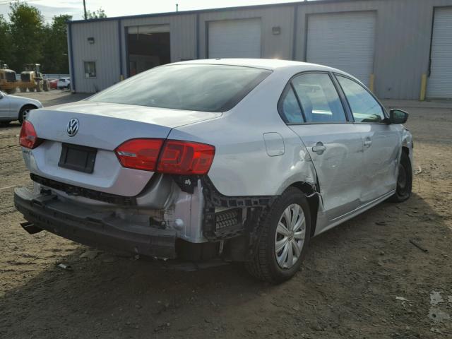 3VW2K7AJ7CM306355 - 2012 VOLKSWAGEN JETTA BASE SILVER photo 4