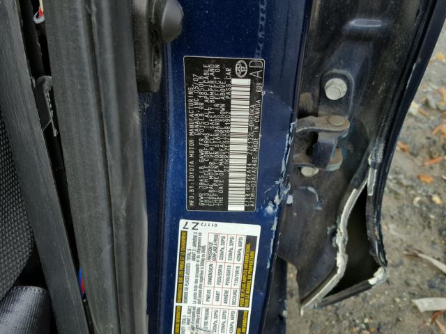 2T1KR32E07C681902 - 2007 TOYOTA COROLLA MA BLUE photo 10