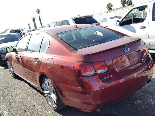 JTHBC96S795017938 - 2009 LEXUS GS 450H RED photo 3