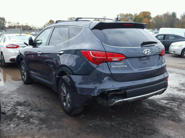 5XYZUDLB8FG262254 - 2015 HYUNDAI SANTA FE S BLUE photo 3