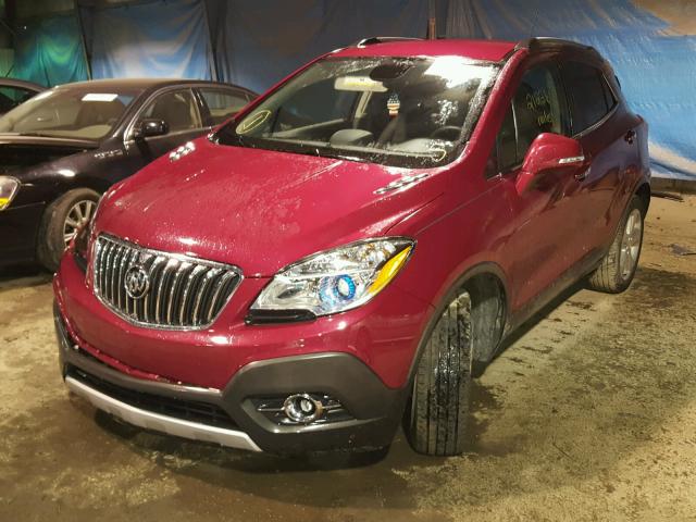 KL4CJFSBXFB185239 - 2015 BUICK ENCORE CON MAROON photo 2