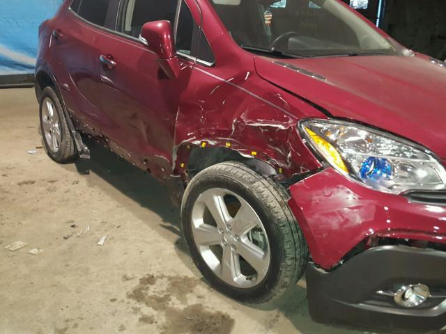 KL4CJFSBXFB185239 - 2015 BUICK ENCORE CON MAROON photo 9