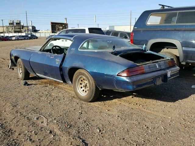 1S87U8L578189 - 1978 CHEVROLET CAMERO BLUE photo 3