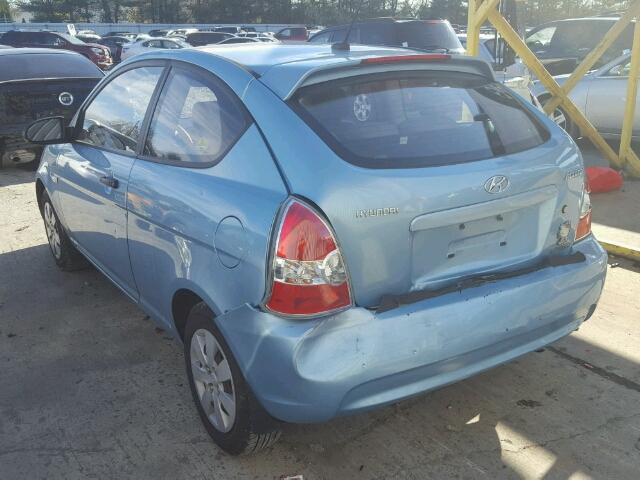 KMHCM36C79U114020 - 2009 HYUNDAI ACCENT GS BLUE photo 3