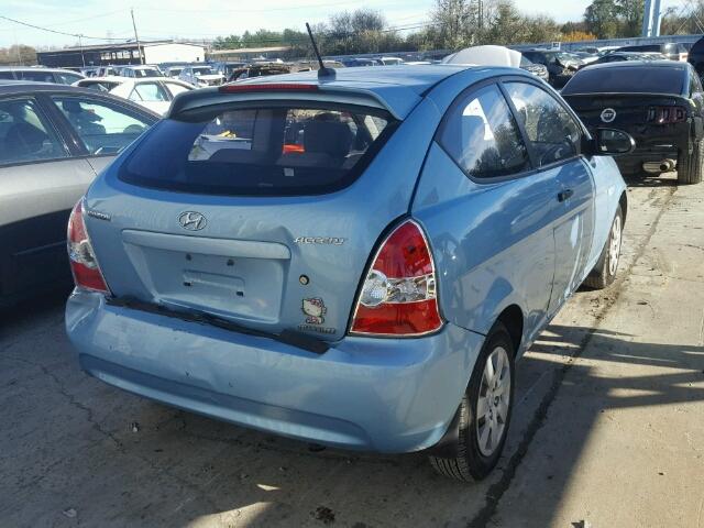 KMHCM36C79U114020 - 2009 HYUNDAI ACCENT GS BLUE photo 4