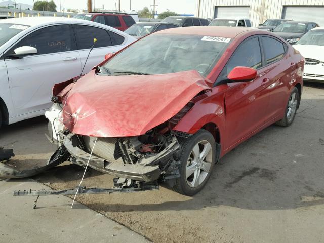 KMHDH4AE4DU969984 - 2013 HYUNDAI ELANTRA GL RED photo 2