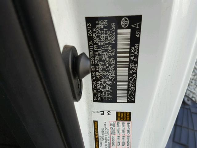 JTKJF5C77E3071753 - 2014 TOYOTA SCION TC 白色 照片 10