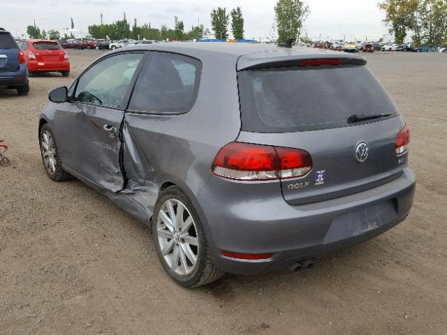 WVWBA7AJ0BW154567 - 2011 VOLKSWAGEN GOLF GRAY photo 3