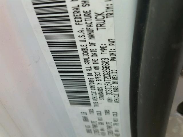 3C6TD5KT2CG266603 - 2012 RAM 2500 LARAM WHITE photo 10