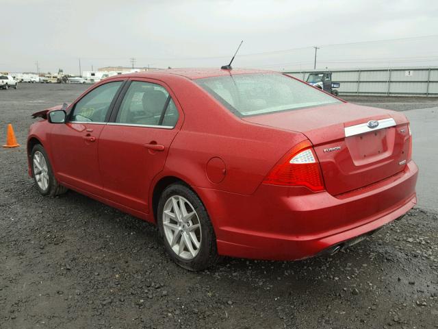 3FAHP0JGXBR324866 - 2011 FORD FUSION SEL MAROON photo 3