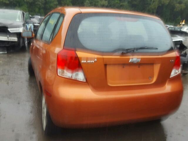 KL1TD66677B751621 - 2007 CHEVROLET AVEO BASE Қызғылт сары фото 3