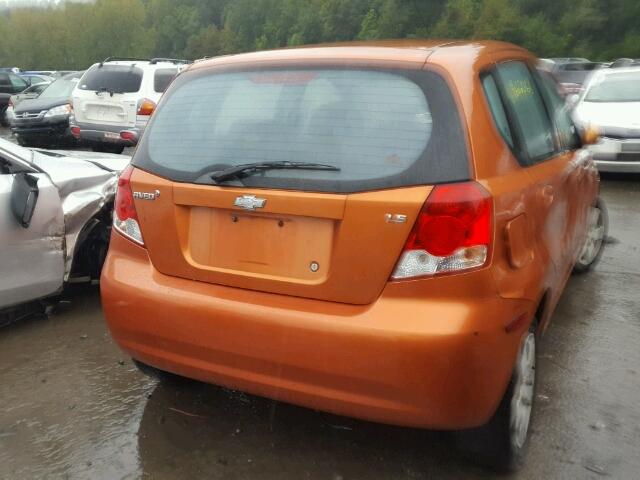 KL1TD66677B751621 - 2007 CHEVROLET AVEO BASE Қызғылт сары фото 4