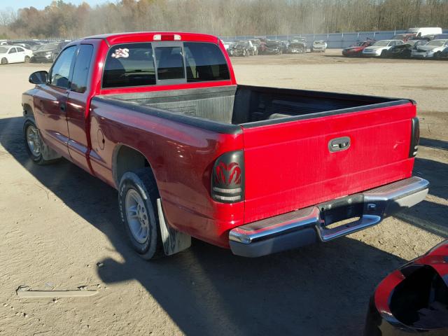 1B7GL22X8XS118095 - 1999 DODGE DAKOTA RED photo 3