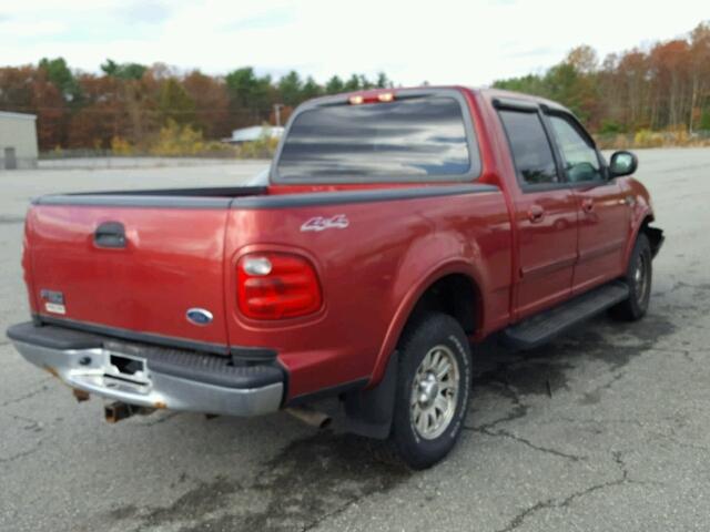 1FTRW08L52KB68809 - 2002 FORD F150 SUPER RED photo 4