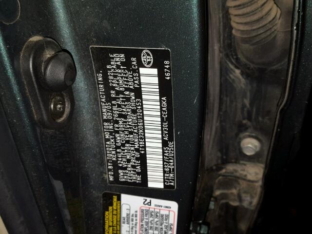 4T1BE32K06U120453 - 2006 TOYOTA CAMRY LE TURQUOISE photo 10