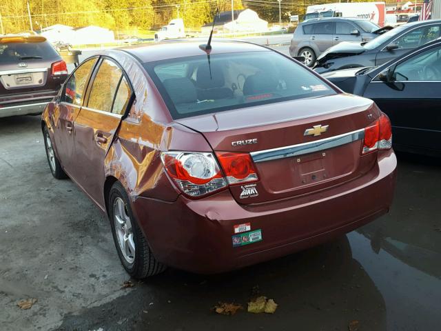 1G1PF5SC4C7254493 - 2012 CHEVROLET CRUZE LT MAROON photo 3