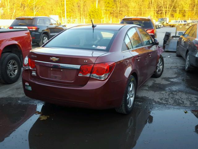 1G1PF5SC4C7254493 - 2012 CHEVROLET CRUZE LT MAROON photo 4