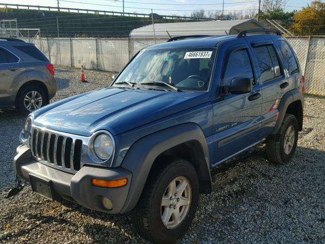 1J4GL48K33W512723 - 2003 JEEP LIBERTY SP BLUE photo 2