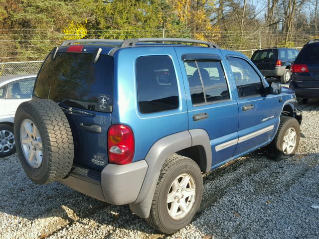 1J4GL48K33W512723 - 2003 JEEP LIBERTY SP BLUE photo 4