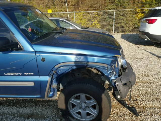 1J4GL48K33W512723 - 2003 JEEP LIBERTY SP BLUE photo 9