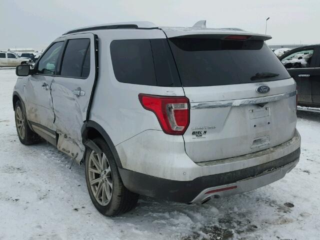 1FM5K8F84GGB27505 - 2016 FORD EXPLORER L WHITE photo 3