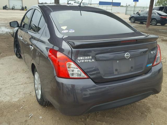 3N1CN7AP1FL870809 - 2015 NISSAN VERSA S GRAY photo 3